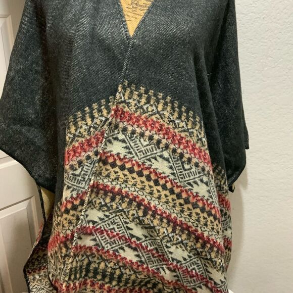 NeW Quagga Green Label Recycled Gray Multicolored Poncho (One SZ Fits Most) - Picture 7 of 7
